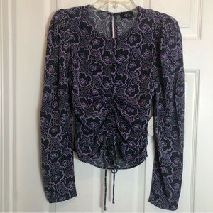 Milk & Honey Long Sleeve Gathered Front Blouse NEW WITH TAGS Size S